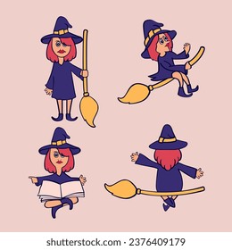 Cute witch character for Halloween