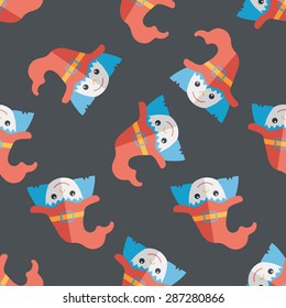 cute witch flat icon,eps10 seamless pattern background