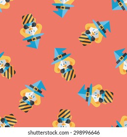 cute witch flat icon,eps10 seamless pattern background