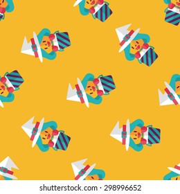 cute witch flat icon,eps10 seamless pattern background