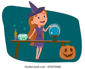 cute witch fortune-telling