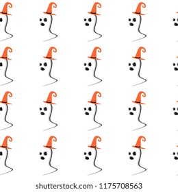 Cute witch ghost halloween seamless pattern vector. Pastel colors illustration for baby and kids fashion textile wrapping ready for print.