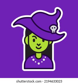 Cute Witch - Halloween Vector Illustration