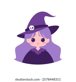 cute witch halloween vector illustration