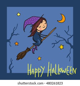 cute witch. happy halloween