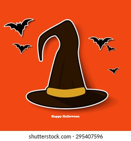 Cute Witch Hat Halloween Design Background