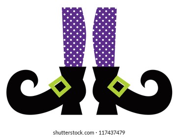 Cute Witch legs isolated on white