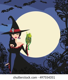 Cute witch on a party