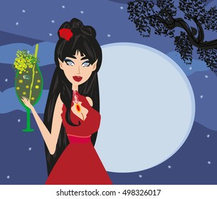 Cute witch on a party
