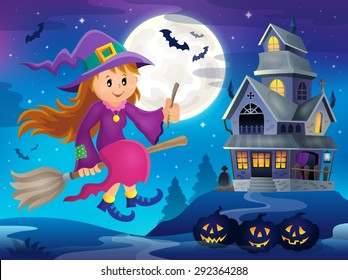 Cute witch theme image 3 - eps10 vector illustration.