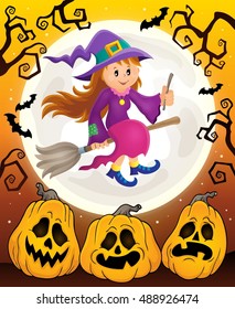 Cute witch theme image 6 - eps10 vector illustration.