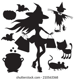 Cute witch vector illustration