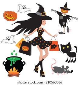 Cute witch vector illustration