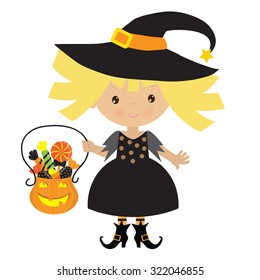 Cute witch vector illustration
