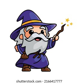 Cute wizard character vector illustration