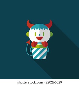 cute wizard flat icon with long shadow,eps10