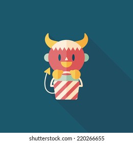 cute wizard flat icon with long shadow,eps10