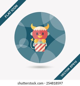cute wizard flat icon with long shadow,eps10