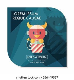cute wizard flat icon with long shadow,eps10