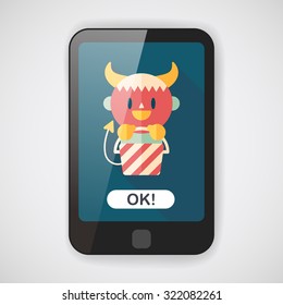 cute wizard flat icon with long shadow,eps10