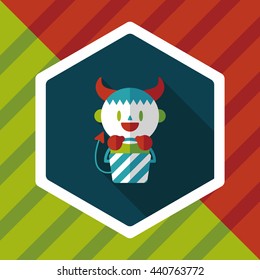 cute wizard flat icon with long shadow,eps10