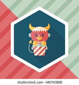cute wizard flat icon with long shadow,eps10