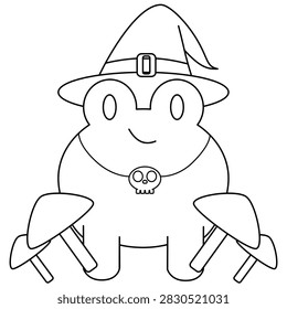 cute wizard frog and