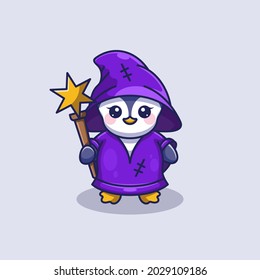 Diseño de dibujos animados de pingüino con asistente cutáneo