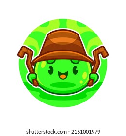 Cute wizard slime cartoon character vector icon illustration