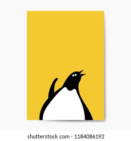 Cute wlid penguin cartoon vector