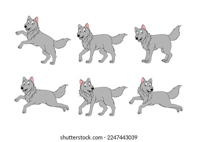 cute wolf animal cartoon graphic