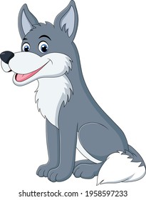 Cute Wolf animal cartoon vector illustration