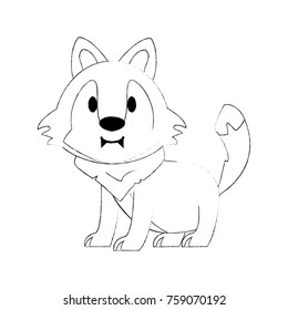 Cute wolf cartoon