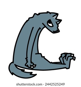 cute wolf cartoon drawing transparent background vector illustration