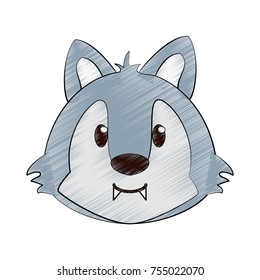 Cute wolf cartoon icon vector illustration graphic design