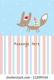 cute wolf in christmas day