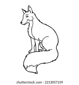 Cute Wolf With coloring book pages picture,Wolf line art,Pig outline drawing vector illustration,Wolf vector art