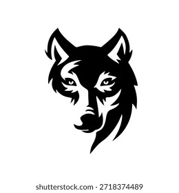 cute wolf face in illustration