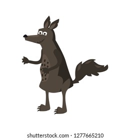 Cute Wolf, forest animal, suitable for books, websites, applications, trend style graphics, vector, illustration, isolated, cartoon style