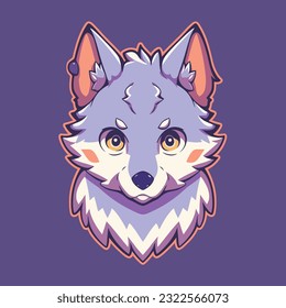 Cute wolf head Isolated cute animals