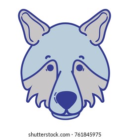 cute wolf head wild animal vector illustration