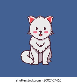 Cute wolf illustration. Vector illustration for merchandise, greeting card, stationary, stickers, fashion clothes t-shirt print, etc.