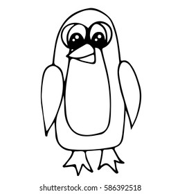 Cute wolf isolated on the white background. For coloring book and other child design.