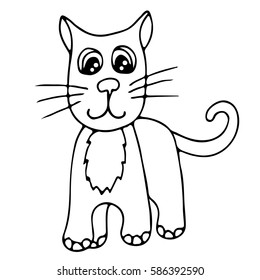 Cute wolf isolated on the white background. For coloring book and other child design.