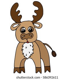 Cute wolf isolated on the white background. For coloring book and other child design.