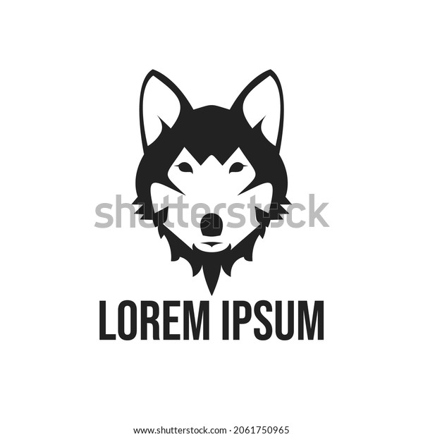 Cute Wolf Logo On White Background Stock Vector Royalty Free