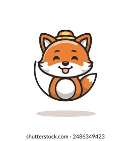 A cute wolf mascot style logo design vector with modern illustration concept style for badge, emblem and tshirt printing