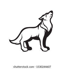 Cute Wolf Snow Animal Vector Logo