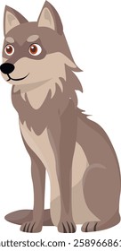 cute wolf vector illustration. vector flat illustration on white isolated background