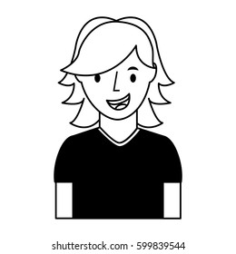 cute woman avatar character vector illustration design
